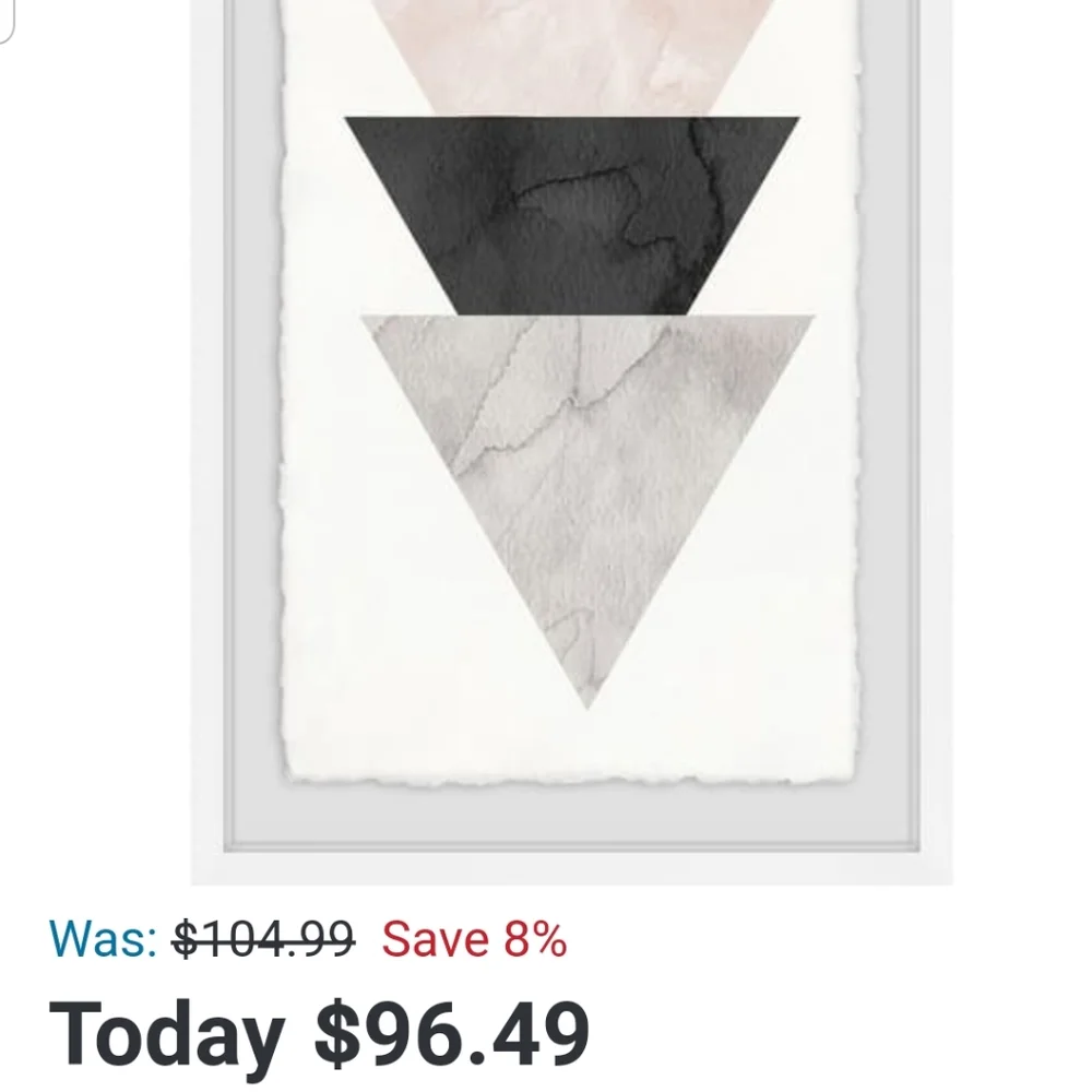 Marmont Hill Triangle Stack Framed Wall Art NWT